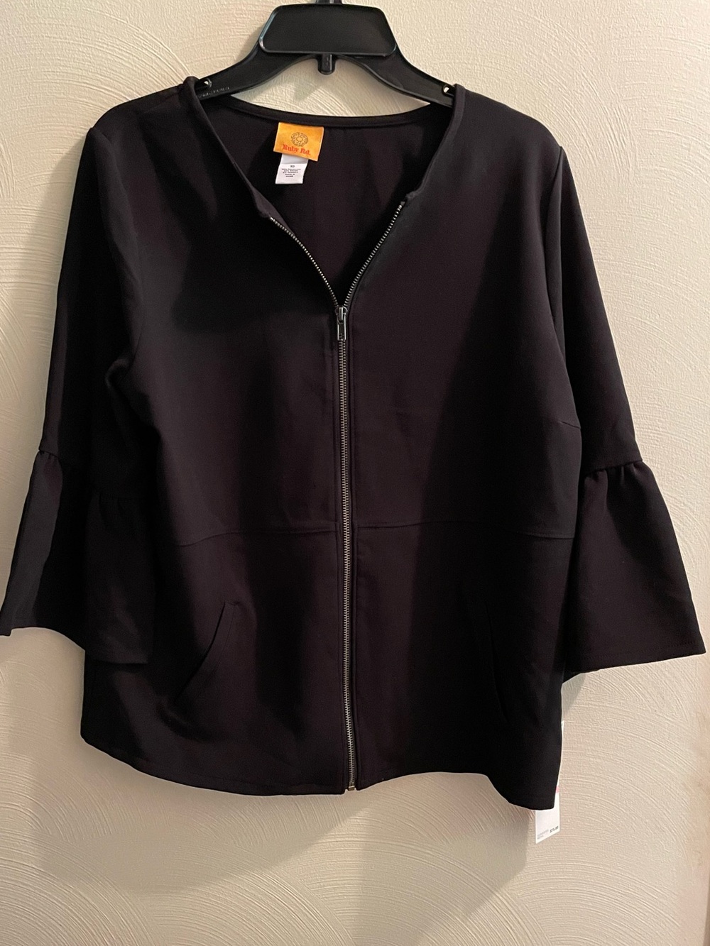 Ruby Rd. Zip-Front Bell Sleeve Jacket